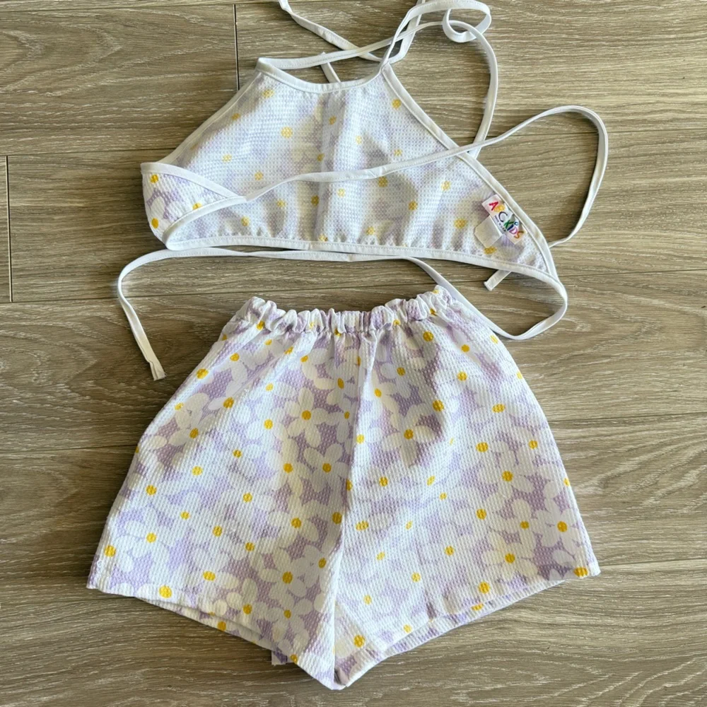 ABC KIDS Girls size 9-10 Vintage Tie Back Halter and Skort Set retro 70s - Picture 5 of 5